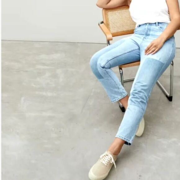 Everlane The Curvy 90s Cheeky Patchwork Straight Jean Cropped Length size 26 - Picture 12 of 13